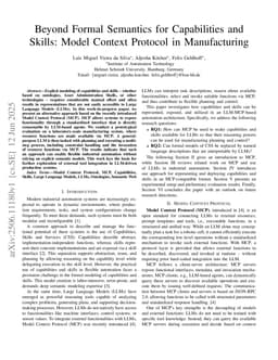 Beyond Formal Semantics for Capabilities and Skills: Model Context Protocol in Manufacturing