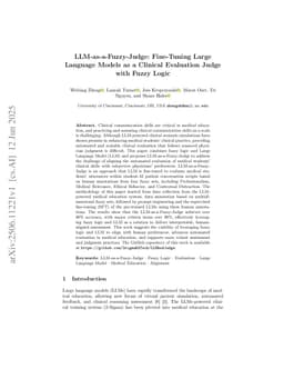 LLM-as-a-Fuzzy-Judge: Fine-Tuning Large Language Models as a Clinical Evaluation Judge with Fuzzy Logic