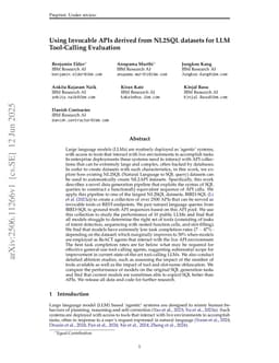 Invocable APIs derived from NL2SQL datasets for LLM Tool-Calling Evaluation
