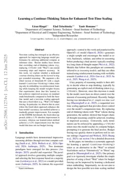 Learning a Continue-Thinking Token for Enhanced Test-Time Scaling
