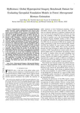 HyBiomass: Global Hyperspectral Imagery Benchmark Dataset for Evaluating Geospatial Foundation Models in Forest Aboveground Biomass Estimation