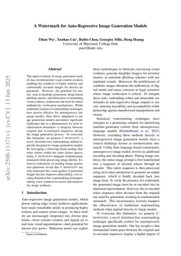 A Watermark for Auto-Regressive Image Generation Models