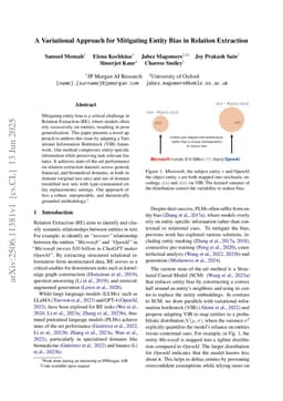 A Variational Approach for Mitigating Entity Bias in Relation Extraction