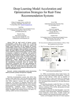 Deep Learning Model Acceleration and Optimization Strategies for Real-Time Recommendation Systems