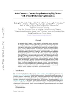 Auto-Connect: Connectivity-Preserving RigFormer with Direct Preference Optimization