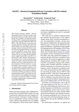 KoGEC : Korean Grammatical Error Correction with Pre-trained Translation Models