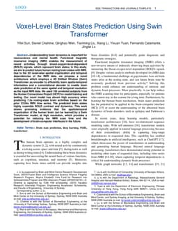 Voxel-Level Brain States Prediction Using Swin Transformer