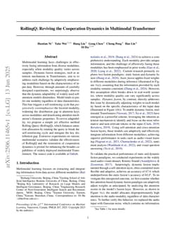 RollingQ: Reviving the Cooperation Dynamics in Multimodal Transformer