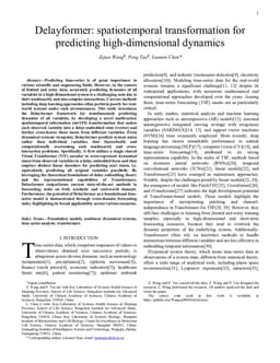 Delayformer: spatiotemporal transformation for predicting high-dimensional dynamics
