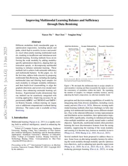 Improving Multimodal Learning Balance and Sufficiency through Data Remixing