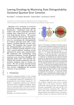 Learning Encodings by Maximizing State Distinguishability: Variational Quantum Error Correction