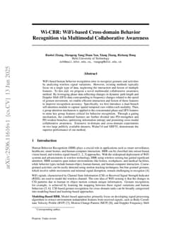Wi-CBR: WiFi-based Cross-domain Behavior Recognition via Multimodal Collaborative Awareness