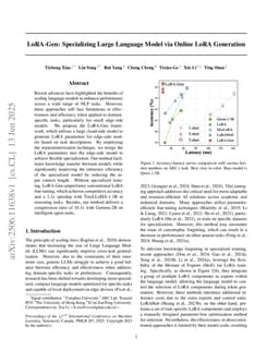 LoRA-Gen: Specializing Large Language Model via Online LoRA Generation