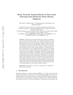 Brain Network Analysis Based on Fine-tuned Self-supervised Model for Brain Disease Diagnosis