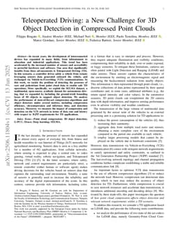 Teleoperated Driving: a New Challenge for 3D Object Detection in Compressed Point Clouds