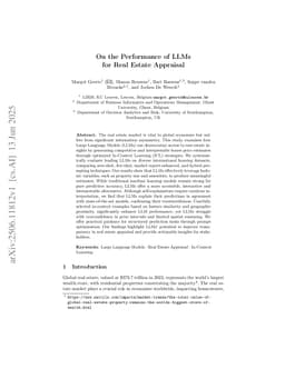 On the Performance of LLMs for Real Estate Appraisal