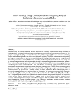 Smart Buildings Energy Consumption Forecasting using Adaptive Evolutionary Ensemble Learning Models