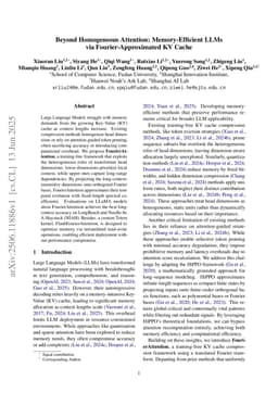 Beyond Homogeneous Attention: Memory-Efficient LLMs via Fourier-Approximated KV Cache