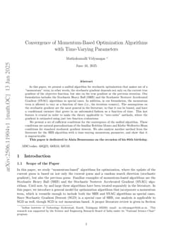 Convergence of Momentum-Based Optimization Algorithms with Time-Varying Parameters