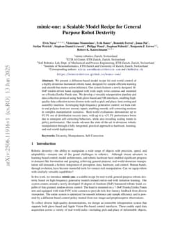 mimic-one: a Scalable Model Recipe for General Purpose Robot Dexterity