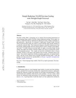 Simple Radiology VLLM Test-time Scaling with Thought Graph Traversal