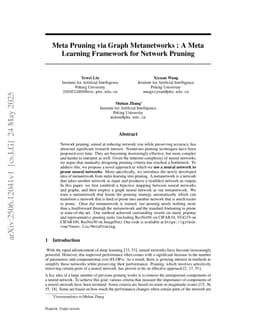 Meta Pruning via Graph Metanetworks : A Meta Learning Framework for Network Pruning