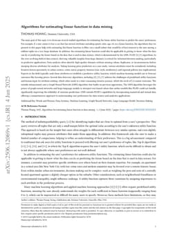Algorithms for estimating linear function in data mining