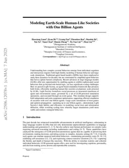 Modeling Earth-Scale Human-Like Societies with One Billion Agents