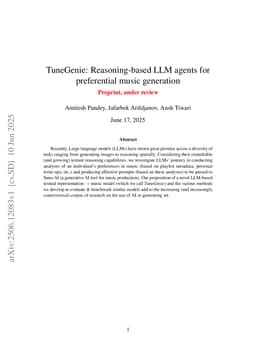 TuneGenie: Reasoning-based LLM agents for preferential music generation
