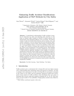 Enhancing Traffic Accident Classifications: Application of NLP Methods for City Safety