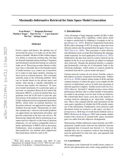 Maximally-Informative Retrieval for State Space Model Generation