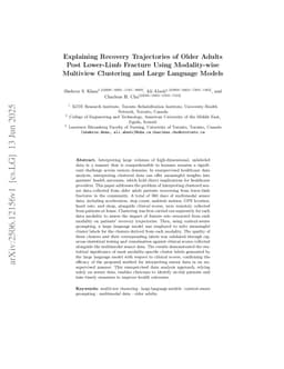 Explaining Recovery Trajectories of Older Adults Post Lower-Limb Fracture Using Modality-wise Multiview Clustering and Large Language Models
