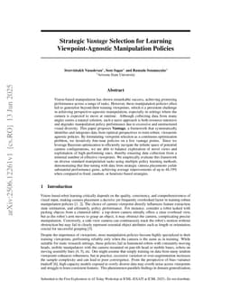 Strategic Vantage Selection for Learning Viewpoint-Agnostic Manipulation Policies