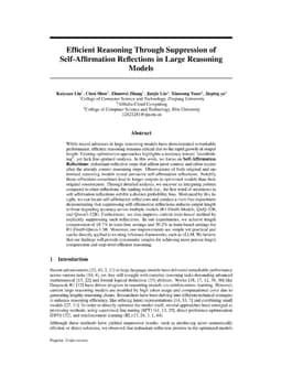 Efficient Reasoning Through Suppression of Self-Affirmation Reflections in Large Reasoning Models