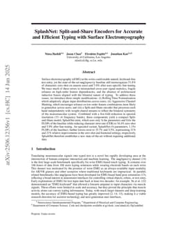 SplashNet: Split-and-Share Encoders for Accurate and Efficient Typing with Surface Electromyography
