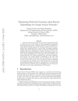 Optimizing Federated Learning using Remote Embeddings for Graph Neural Networks