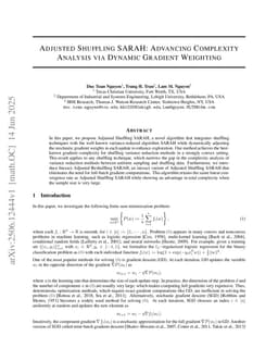 Adjusted Shuffling SARAH: Advancing Complexity Analysis via Dynamic Gradient Weighting