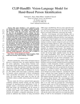CLIP-HandID: Vision-Language Model for Hand-Based Person Identification