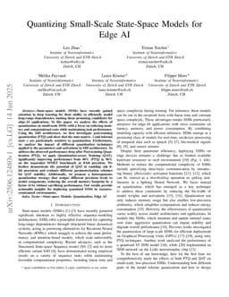 Quantizing Small-Scale State-Space Models for Edge AI