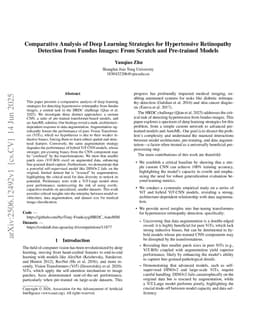 Comparative Analysis of Deep Learning Strategies for Hypertensive Retinopathy Detection from Fundus Images: From Scratch and Pre-trained Models