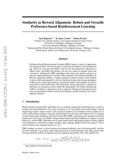 Similarity as Reward Alignment: Robust and Versatile Preference-based Reinforcement Learning