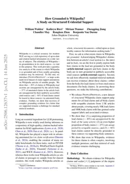 How Grounded is Wikipedia? A Study on Structured Evidential Support