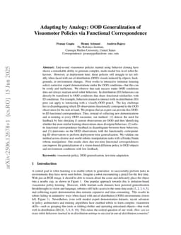 Adapting by Analogy: OOD Generalization of Visuomotor Policies via Functional Correspondence