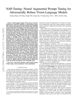 NAP-Tuning: Neural Augmented Prompt Tuning for Adversarially Robust Vision-Language Models