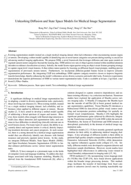 Unleashing Diffusion and State Space Models for Medical Image Segmentation