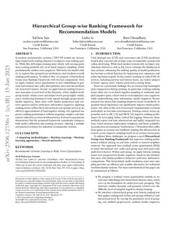 Hierarchical Group-wise Ranking Framework for Recommendation Models
