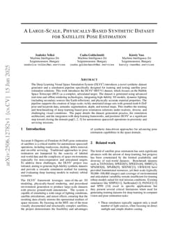 A large-scale, physically-based synthetic dataset for satellite pose estimation