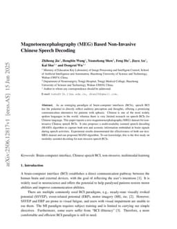 Magnetoencephalography (MEG) Based Non-Invasive Chinese Speech Decoding