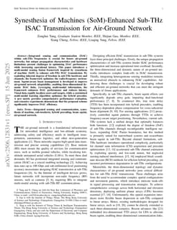 Synesthesia of Machines (SoM)-Enhanced Sub-THz ISAC Transmission for Air-Ground Network