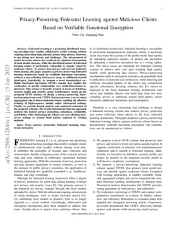 VFEFL: Privacy-Preserving Federated Learning against Malicious Clients via Verifiable Functional Encryption